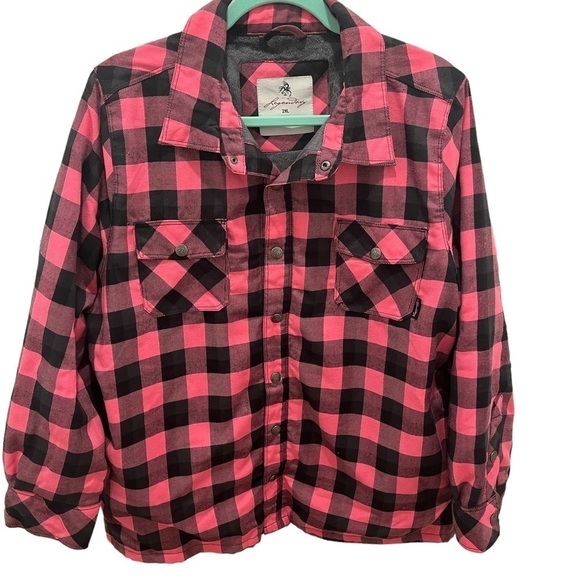 Legendary Whitetails Flannel Plaid Button Down  fur faux Lining Shirt Si… - Picture 2 of 11